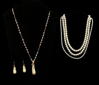 FAUX PEARLS LOT WITH NOLAN MILLER SET, EPIPHANY STRAND