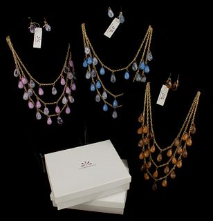 ISAAC MIZRAHI NECKLACE EARRINGS SETS IN NEW IN BOXES