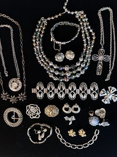 LOT OF COSTUME AND STERLING JEWELRY