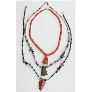 Pueblo Heishi and Bead Necklaces with Pendants