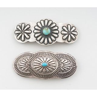 Navajo Silver and Turquoise Hair Clips for Unruly Tresses