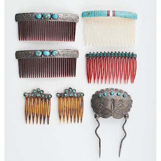 Navajo and Santo Domingo Decorative Hair Combs
