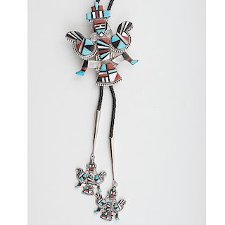 Zuni Inlaid Knifewing Figure Bolo for Black Tie Events