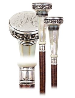 Sterling Silver and Mother of Pearl Cane