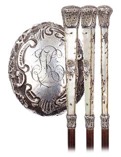 Mother of Pearl and Silver Dress Cane