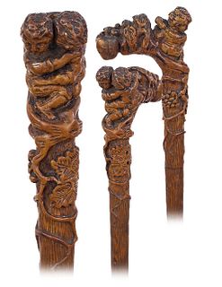 Boxwood Folk Art Cane