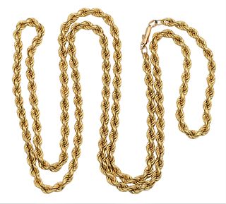 18 Karat Yellow Gold Rope Chain