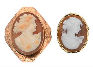Two Gold and Shell Cameos