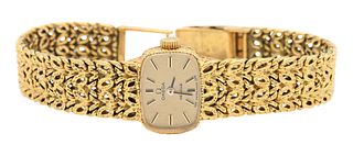 Omega 18 Karat Yellow Gold Ladies Wrist Watch