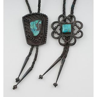 Navajo Silver and Turquoise Bolos for Square Dancers
