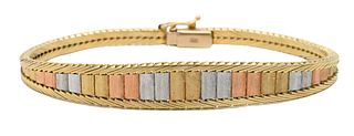 14 Karat Multi Color Gold Bracelet