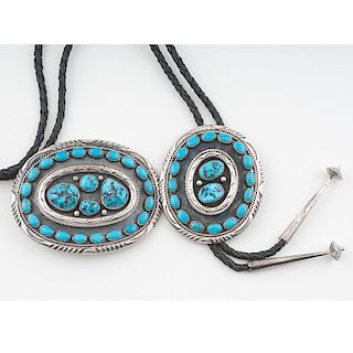 Navajo Turquoise Row Set for Strolling Indian Market