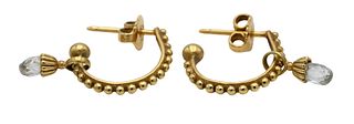 A Pair of 14 Karat Yellow Gold Pierced Earrings