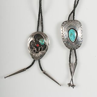 Navajo Silver and Turquoise Bolos