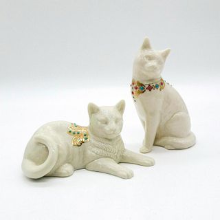 2pc Lenox Porcelain China Jewels Collection Cat Figurines