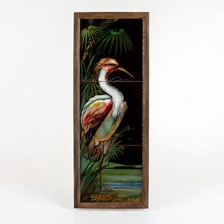 Framed Minton Hollins Tiles, Heron