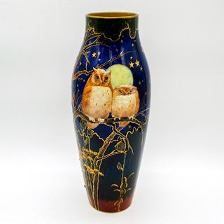 Vintage Royal Doulton Gilded Vase, Owls