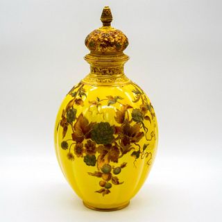 Antique Royal Crown Derby Porcelain Flora Covered Vase