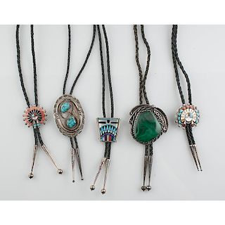 Navajo Silver and Turquoise Bolos for Staying at La Fonda