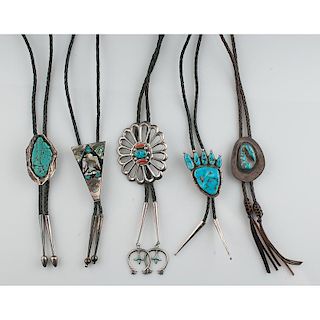 Navajo Silver and Turquoise Bolos for Wearing to A High Noon Event