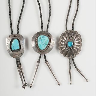 Navajo Silver and Turquoise Bolos for Rustling Your Herd
