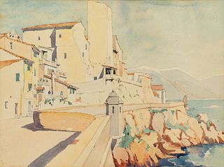 Ernest David Roth Antiles 1937 Watercolor