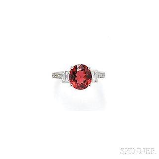18kt White Gold, Spinel, and Diamond Ring