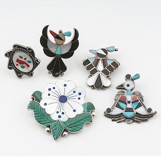 Zuni Inlaid Pins and Rings for Added Western Flair