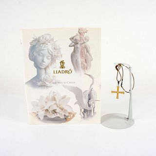 Lladro Hardcover Book + Porcelain Cross Pendent