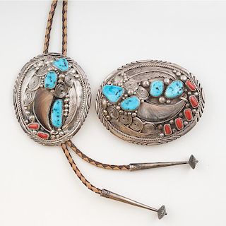 Navajo Jackie Singer Bolo and Buckle Set with Claws