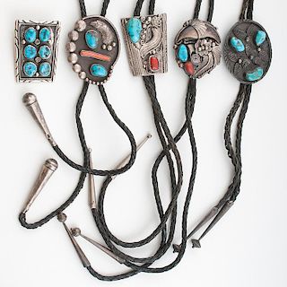 Navajo Silver and Turquoise Bolos