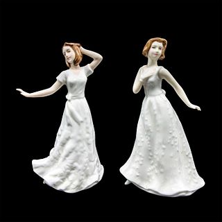 2pc Royal Doulton Figurines, Charmed HN4445 & Cherish HN4442
