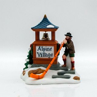 Department 56 Figurine, Alpenhorn Player Alpine Village Sign