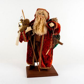 Vintage Santa Claus Doll with Toys on Stand