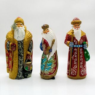 3pc Wooden Russian Santa Claus Dolls