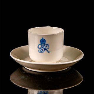 2pc Royal Doulton, King George VI Cypher Cup and Saucer
