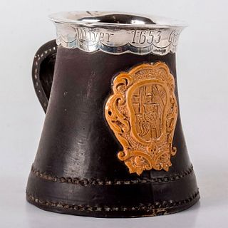 Royal Doulton Leather Ware Small Tankard, Oliver Cromwell