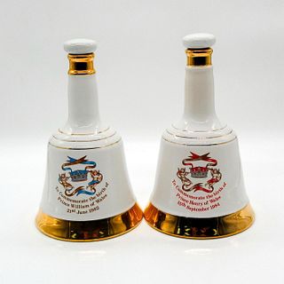 2pc Bell's Scotch Whisky Commemorative Porcelain Decanters