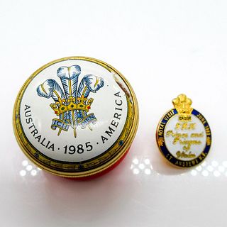 Rare Halcyon Days Trinket Box & Pin, HRH Diana Princess of Wales