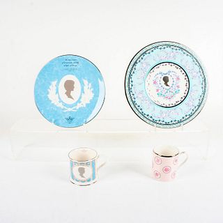 4pc Althorp Commemorative Princess Diana Tea Cups & Plates