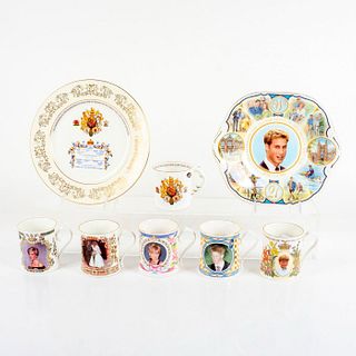 8pc Aynsley Princess of Wales Cups And Plates Set