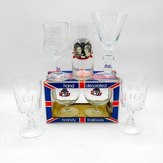 6pc Commemorative Glassware Assortment, Diana & Charles