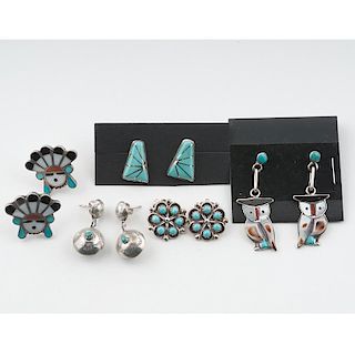 Navajo and Zuni Earrings: For Inlay and Cluster Lovers