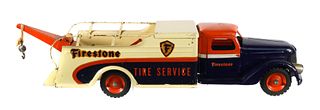 Vintage BUDDY L Firestone Tire Toy Tow Truck