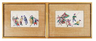 Two Antique Chinese Pith Paintings