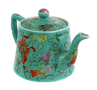Antique Chinese Famille Rose Porcelain Teapot
