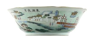 Antique Chinese Famille Verte Porcelain Bowl