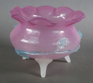 Vintage Hand-Blown Pink Glass Bowl