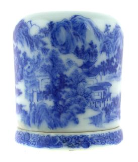 Antique Chinese Blue White Toothpick Holder