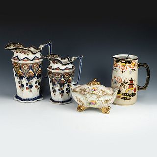 (3) Group of 19th C Ceramic Pottery Pieces